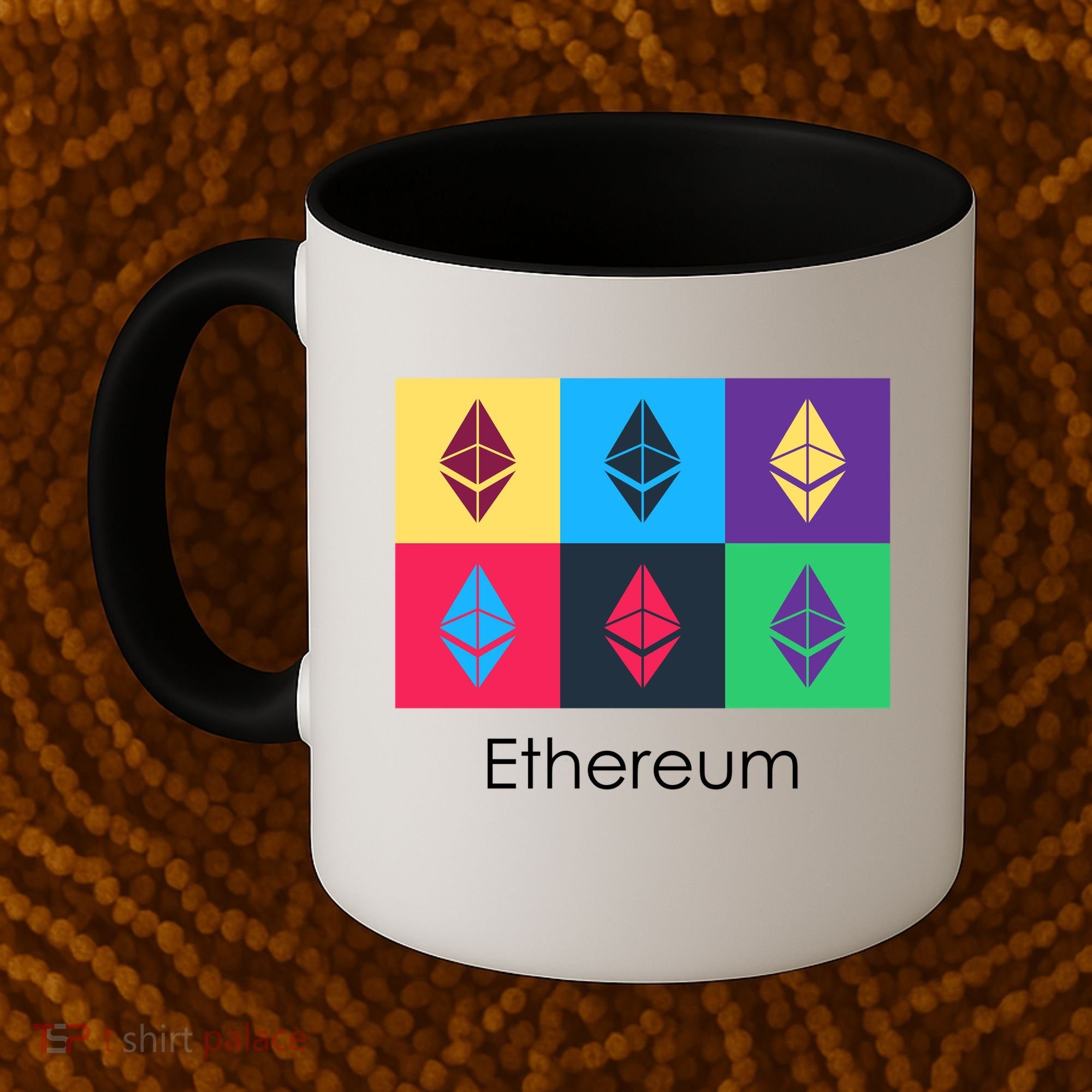 Ethereum ETH Pop Art Crypto Currency Logo Coffee Mug