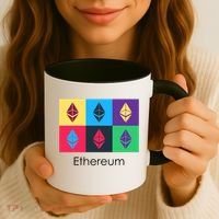Ethereum ETH Pop Art Crypto Currency Logo Coffee Mug thumb 3