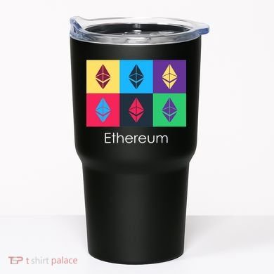 Ethereum ETH Pop Art Crypto Currency Logo Tumbler