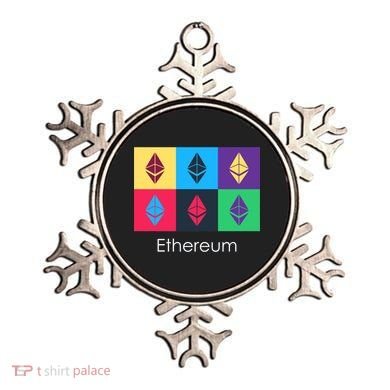 Ethereum ETH Pop Art Crypto Currency Logo Ornament