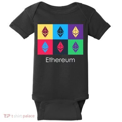 Ethereum ETH Pop Art Crypto Currency Logo Baby Bodysuit