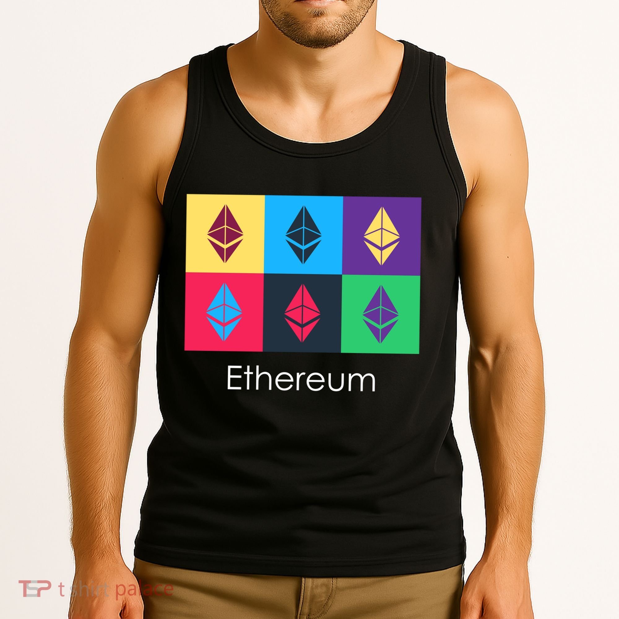 Ethereum ETH Pop Art Crypto Currency Logo Tank Top
