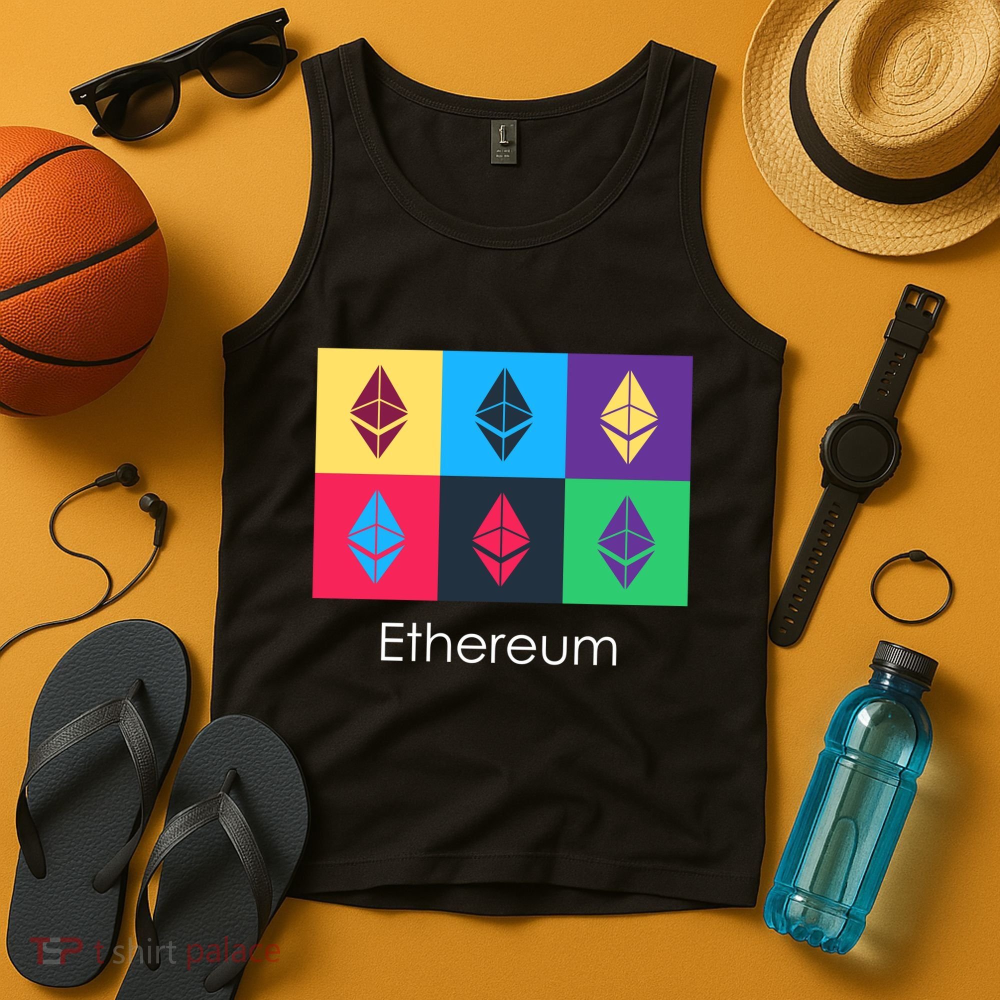 Ethereum ETH Pop Art Crypto Currency Logo Tank Top