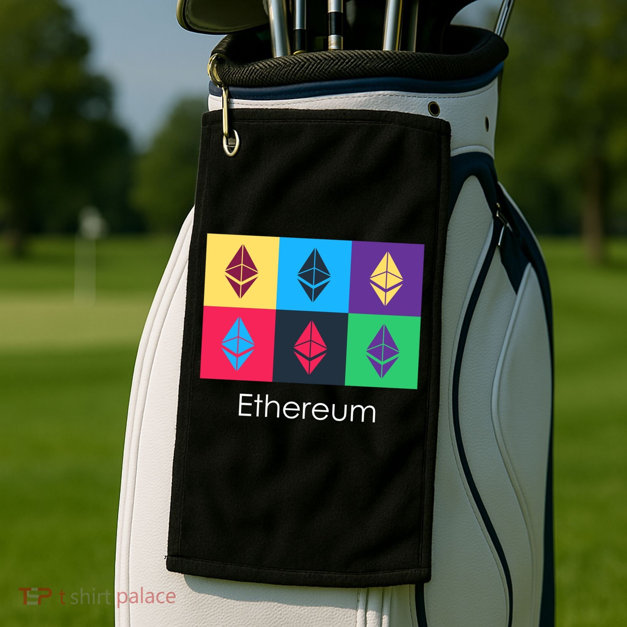 Ethereum ETH Pop Art Crypto Currency Logo Golf Towel