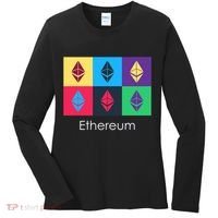 Ethereum ETH Pop Art Crypto Currency Logo Women's Long Sleeve Shirt thumb 0