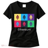 Ethereum ETH Pop Art Crypto Currency Logo Women's T-Shirt thumb 0