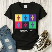 Ethereum ETH Pop Art Crypto Currency Logo Women's T-Shirt thumb 3