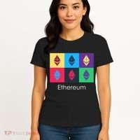 Ethereum ETH Pop Art Crypto Currency Logo Women's T-Shirt thumb 4