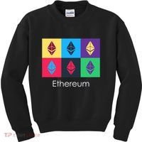 Ethereum ETH Pop Art Crypto Currency Logo Kids Sweatshirt thumb 0
