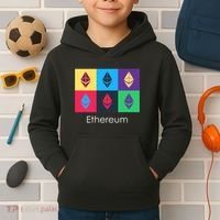 Ethereum ETH Pop Art Crypto Currency Logo Kids Hoodie thumb 2