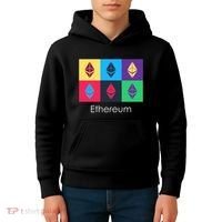 Ethereum ETH Pop Art Crypto Currency Logo Kids Hoodie thumb 4