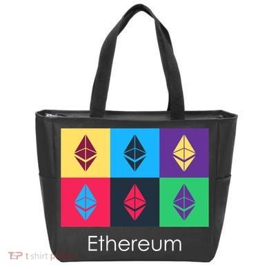Ethereum ETH Pop Art Crypto Currency Logo Tote Bag