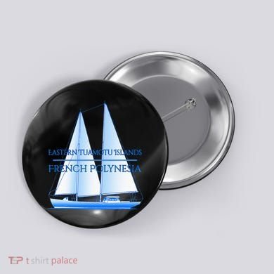 Eastern Tuamotu Islands Coastal Nautical Sailing Sailor Button