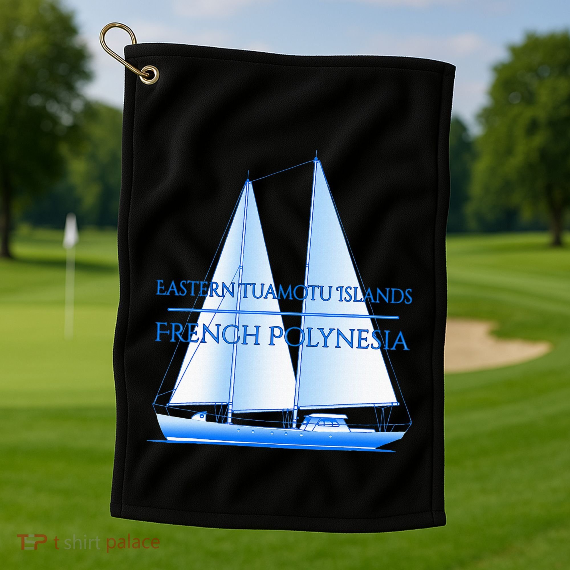 Eastern Tuamotu Islands Coastal Nautical Sailing Sailor Golf Towel
