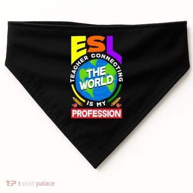 Esl Teacher Linguist Multilingual Teaching Profession Great Gift USA-Made Doggie Bandana