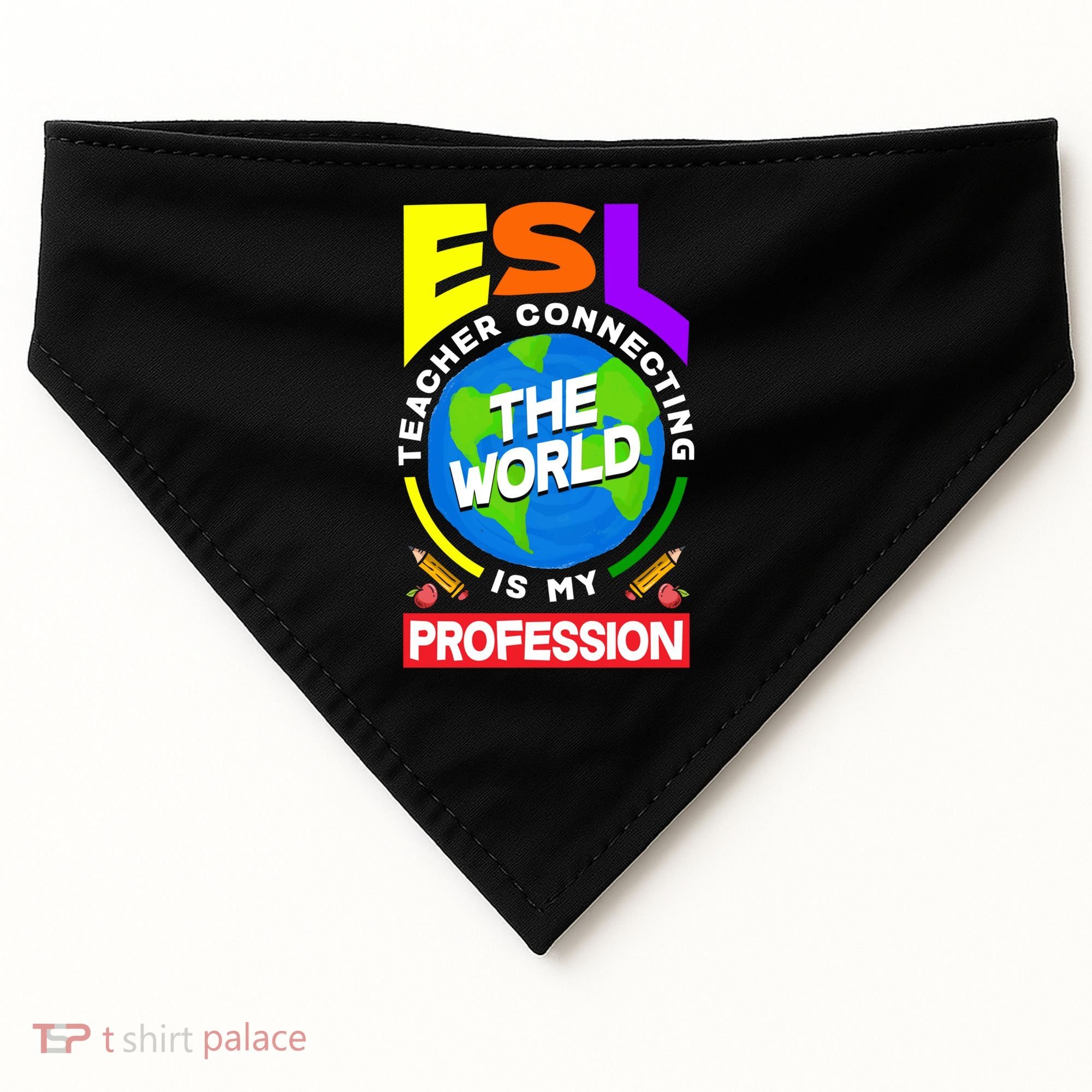 Esl Teacher Linguist Multilingual Teaching Profession Great Gift USA-Made Doggie Bandana