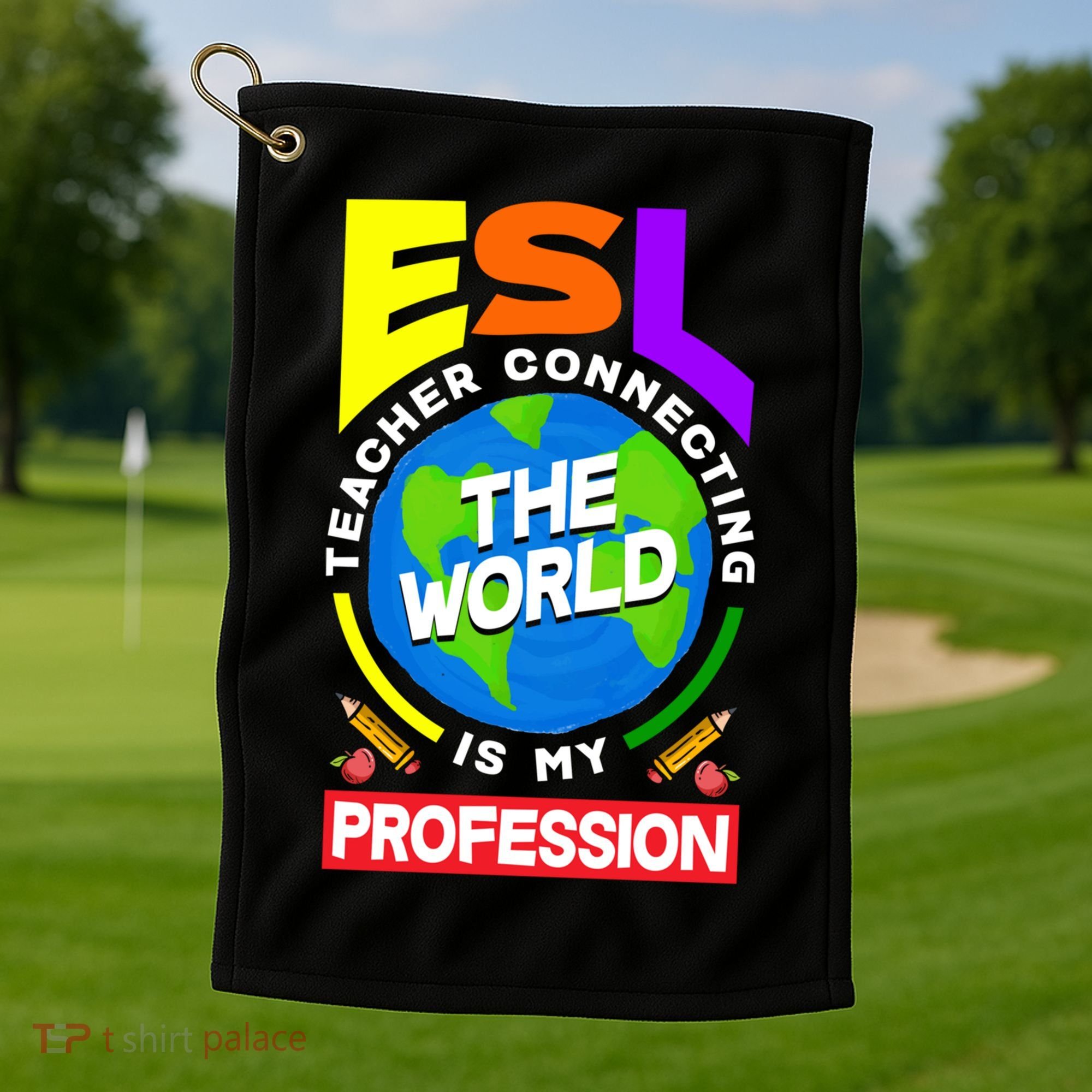 Esl Teacher Linguist Multilingual Teaching Profession Great Gift Golf Towel