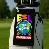 Esl Teacher Linguist Multilingual Teaching Profession Great Gift Golf Towel thumb 2
