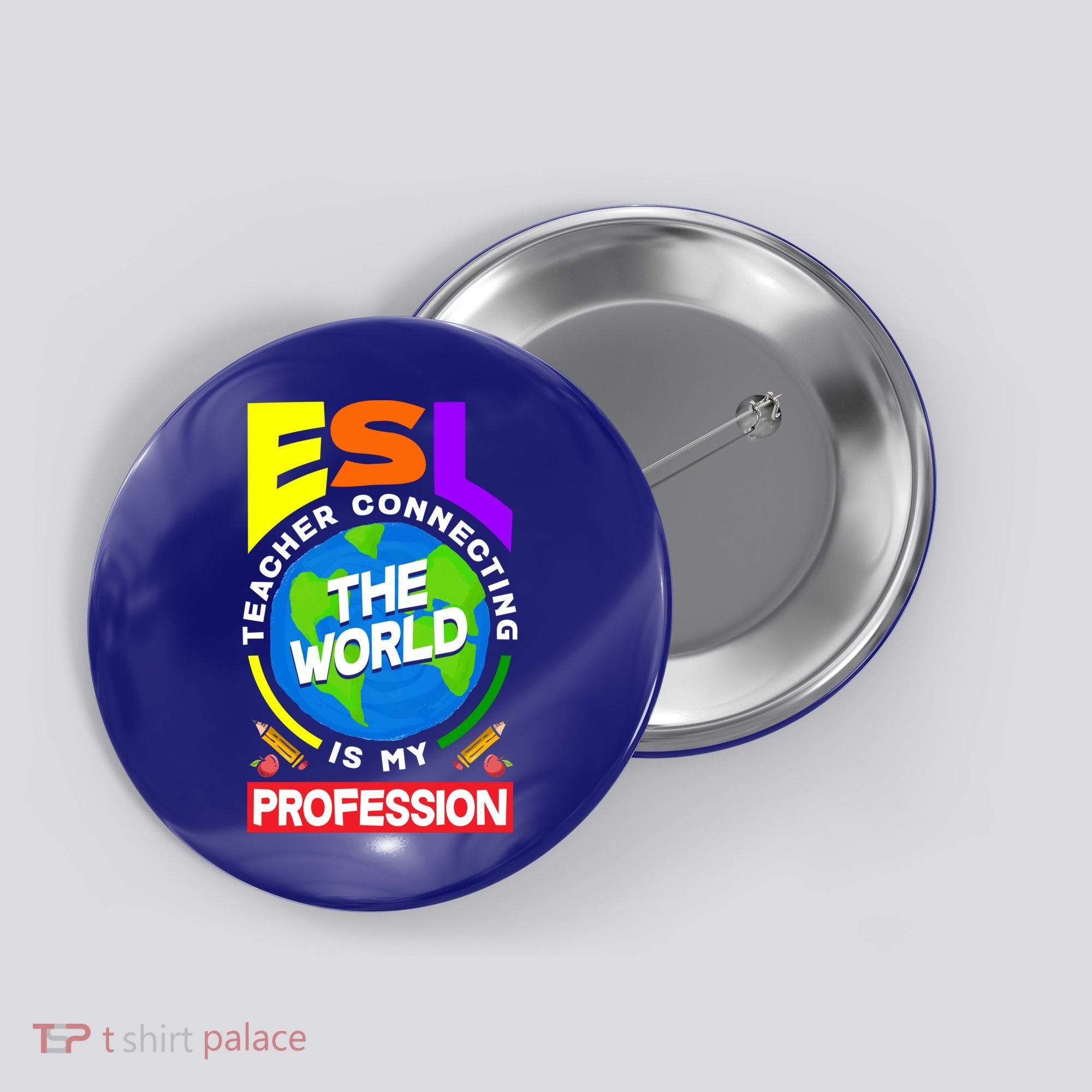 Esl Teacher Linguist Multilingual Teaching Profession Great Gift Button