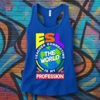 Esl Teacher Linguist Multilingual Teaching Profession Great Gift Women's Tank Top thumb 3