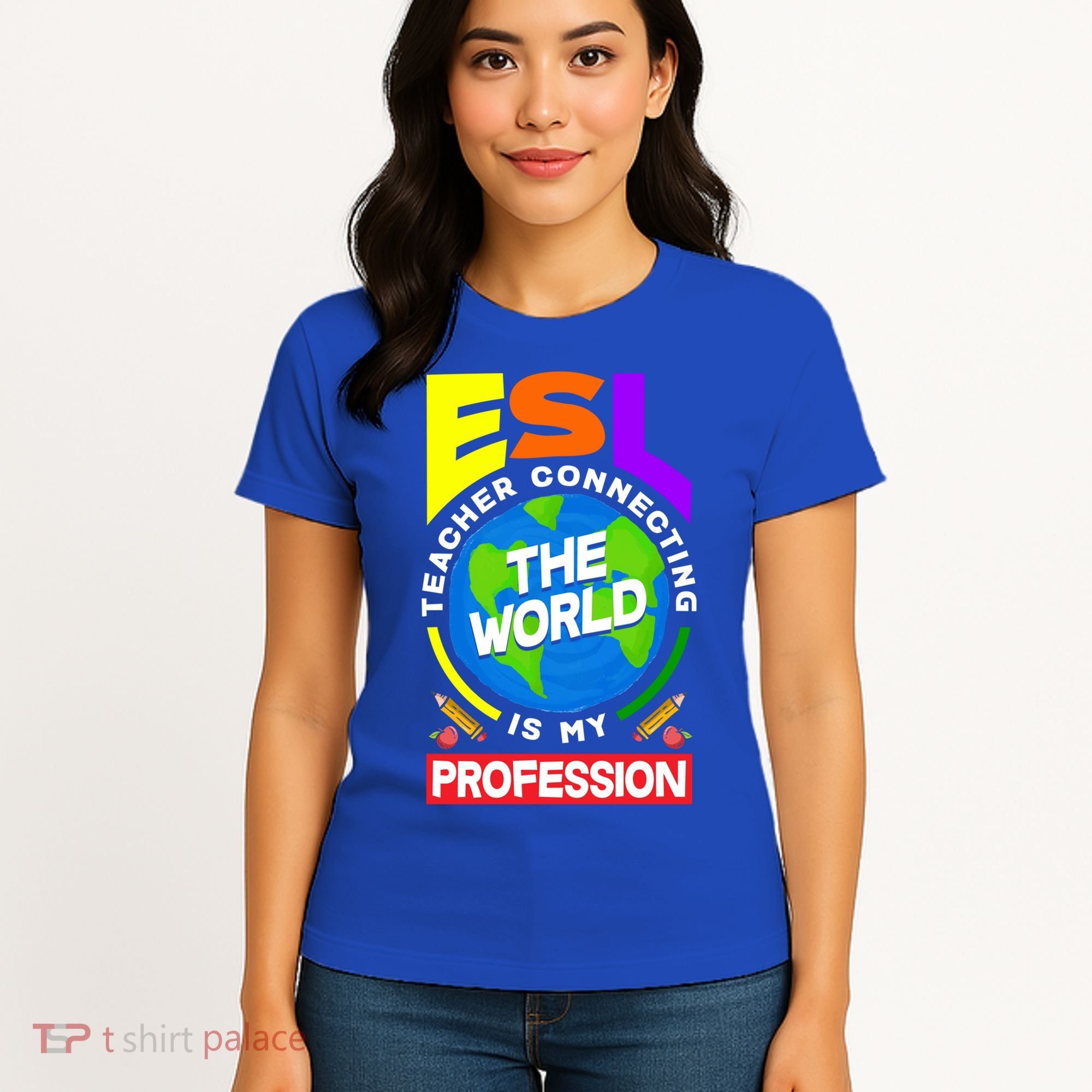 Esl Teacher Linguist Multilingual Teaching Profession Great Gift Women's T-Shirt