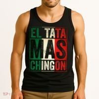 El Tata Mas Chingon Funny Grandpa Mexican Flag Spanish Dad Tank Top thumb 3
