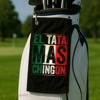 El Tata Mas Chingon Funny Grandpa Mexican Flag Spanish Dad Golf Towel thumb 2