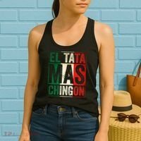 El Tata Mas Chingon Funny Grandpa Mexican Flag Spanish Dad Women's Tank Top thumb 2