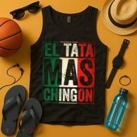 El Tata Mas Chingon Funny Grandpa Mexican Flag Spanish Dad Tank Top thumb 4