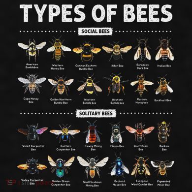 Educational Types Of Bees Chart For Bee Lovers Ladies PosiCharge Tri-Blend Wicking Tank