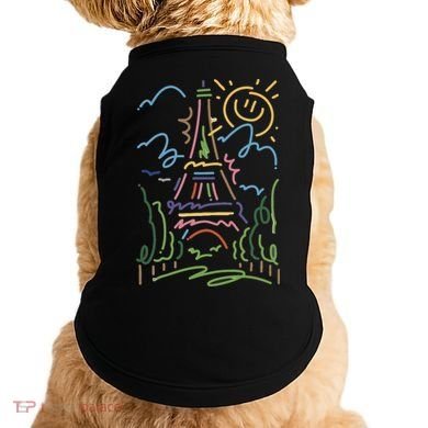Eiffel Tower Paris Cool Gift Hand Painted Paris France Doggie Tank
