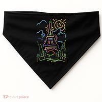 Eiffel Tower Paris Cool Gift Hand Painted Paris France USA-Made Doggie Bandana thumb 0