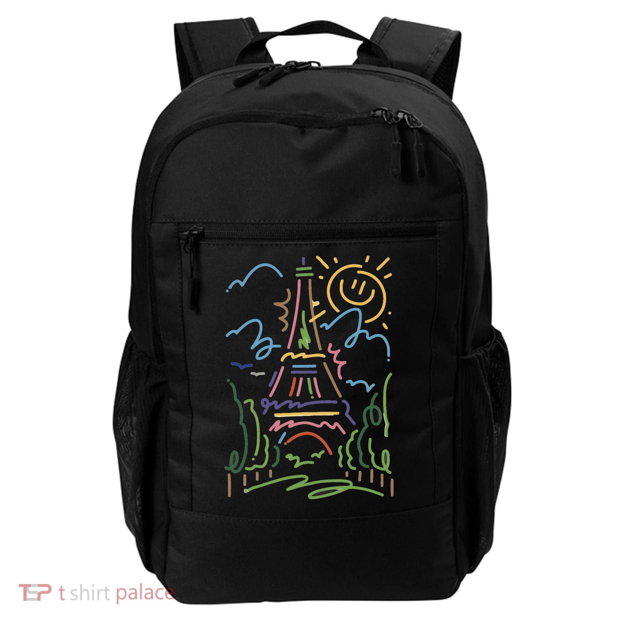 Eiffel Tower Paris Cool Gift Hand Painted Paris France Backpack