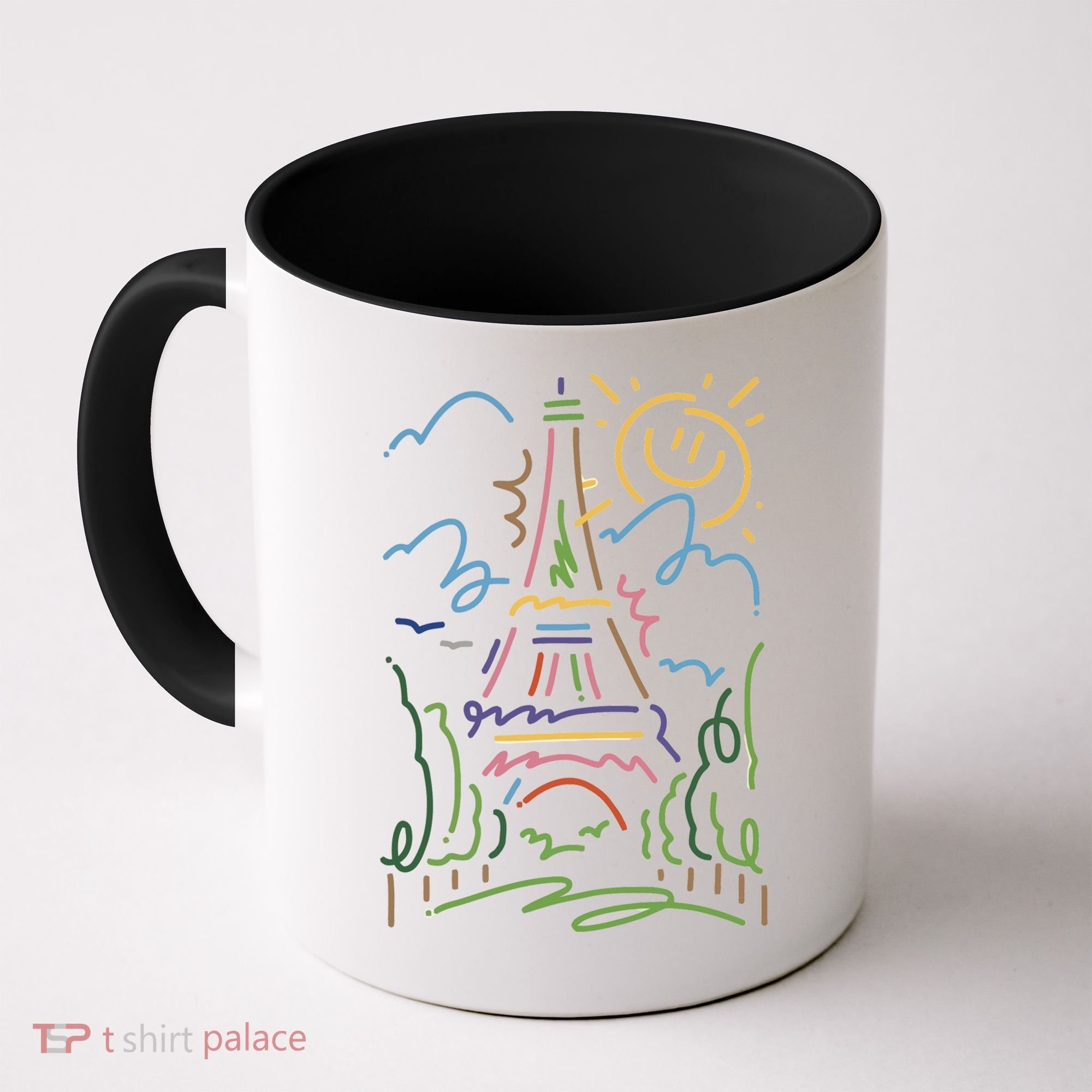 Eiffel Tower Paris Cool Gift Hand Painted Paris France Coffee Mug