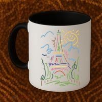 Eiffel Tower Paris Cool Gift Hand Painted Paris France Coffee Mug thumb 2