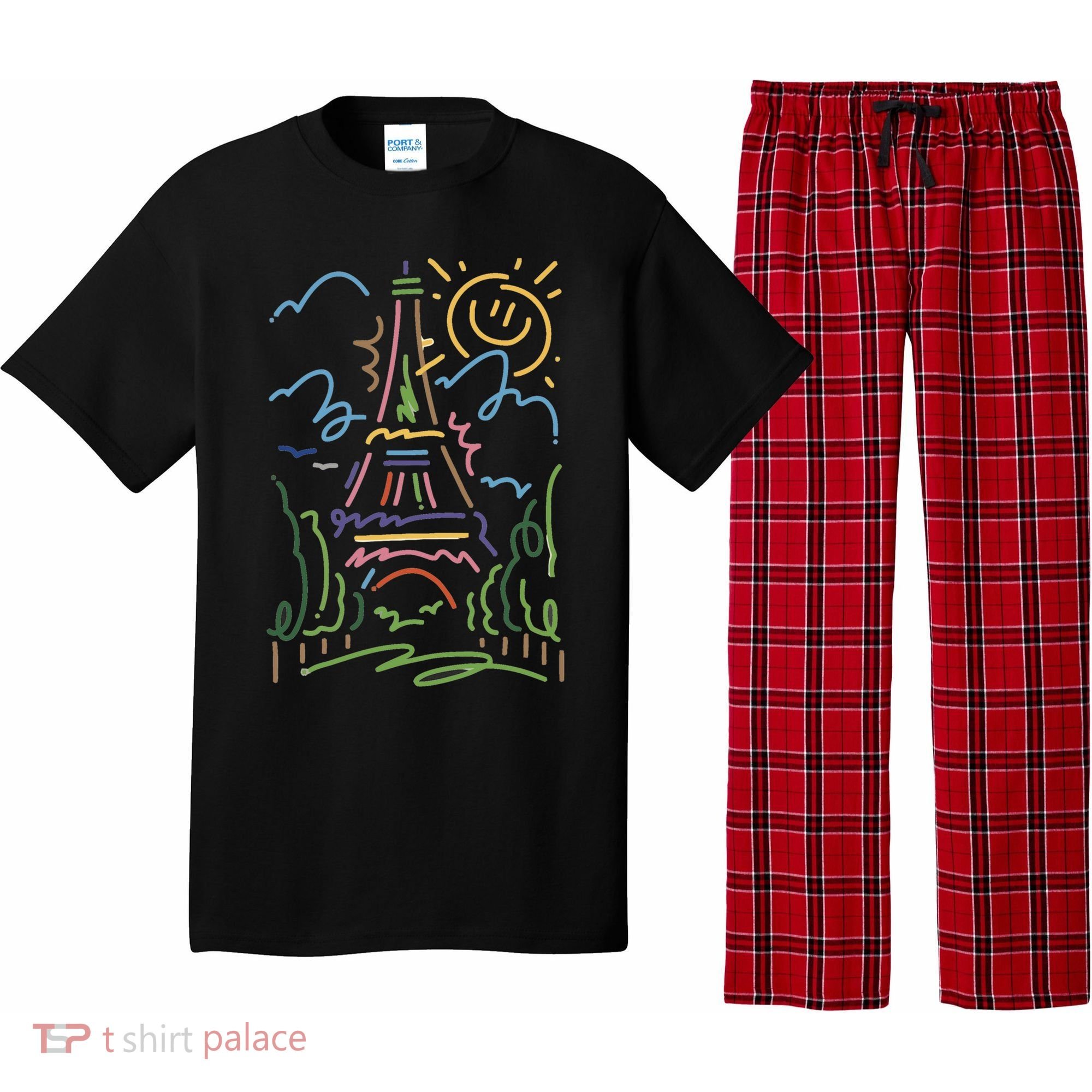 Eiffel Tower Paris Cool Gift Hand Painted Paris France Pajama Set
