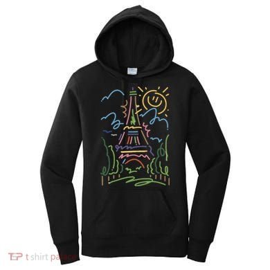Eiffel Tower Paris Cool Gift Hand Painted Paris France Women's Hoodie