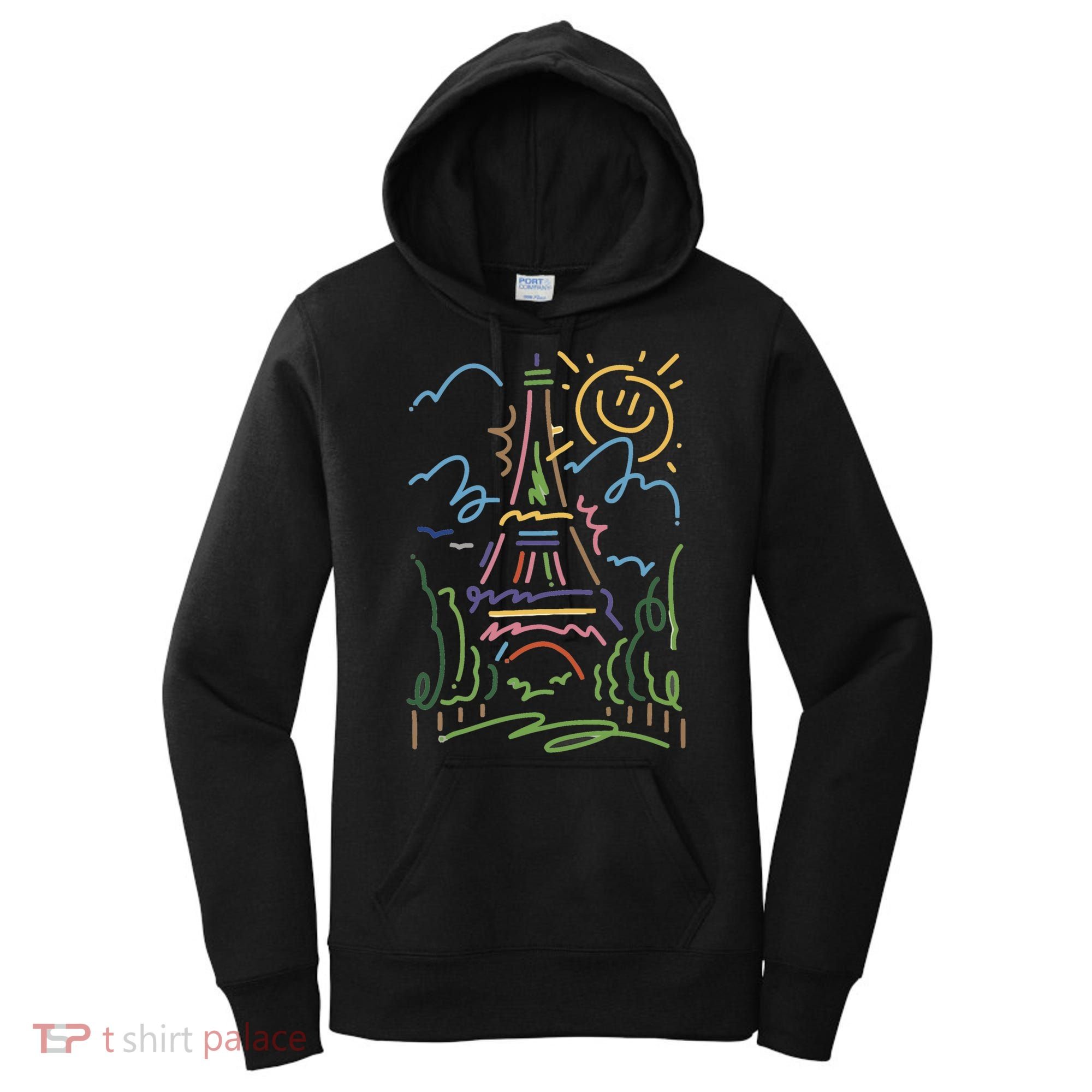Eiffel Tower Paris Cool Gift Hand Painted Paris France Women's Hoodie