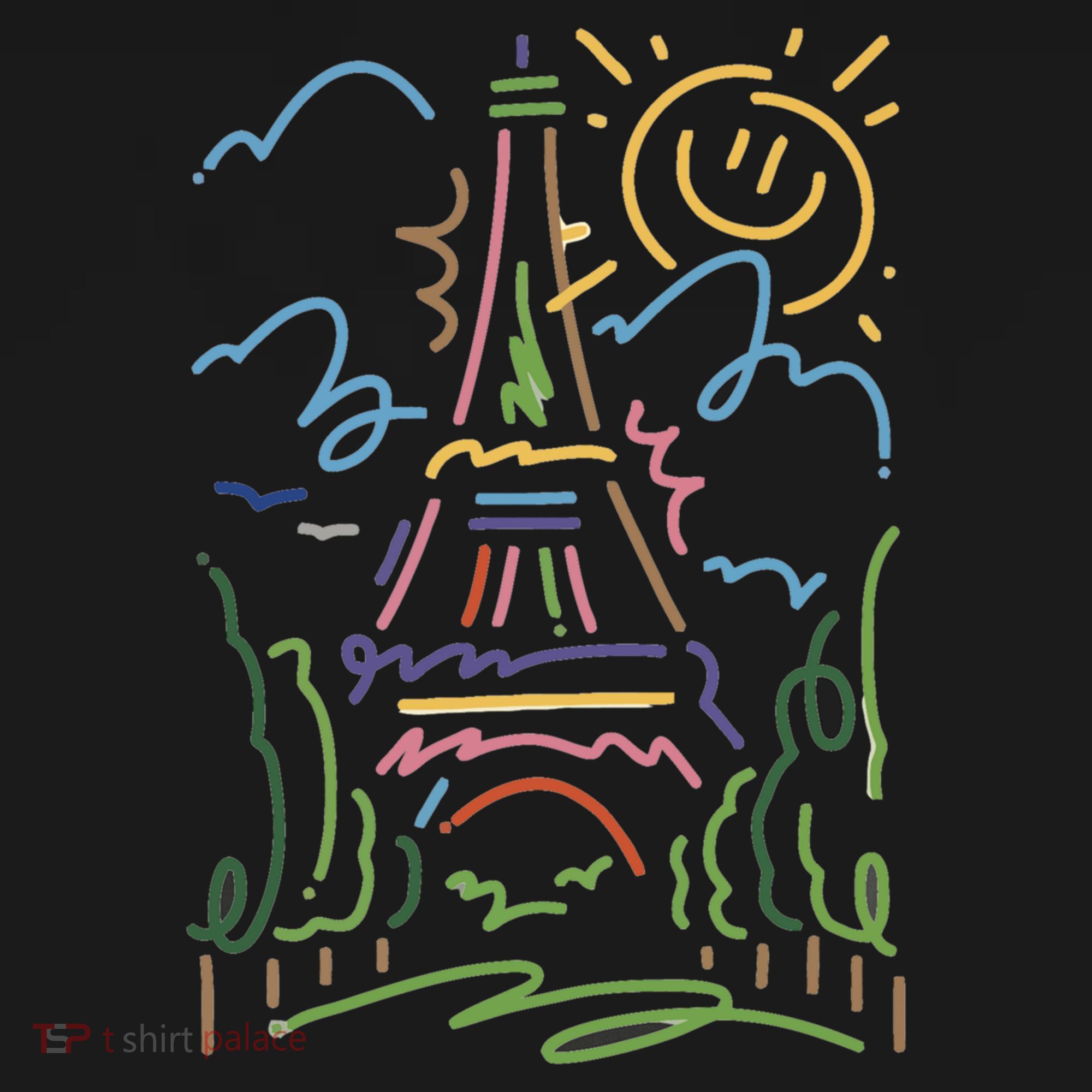 Eiffel Tower Paris Cool Gift Hand Painted Paris France Women's Hoodie