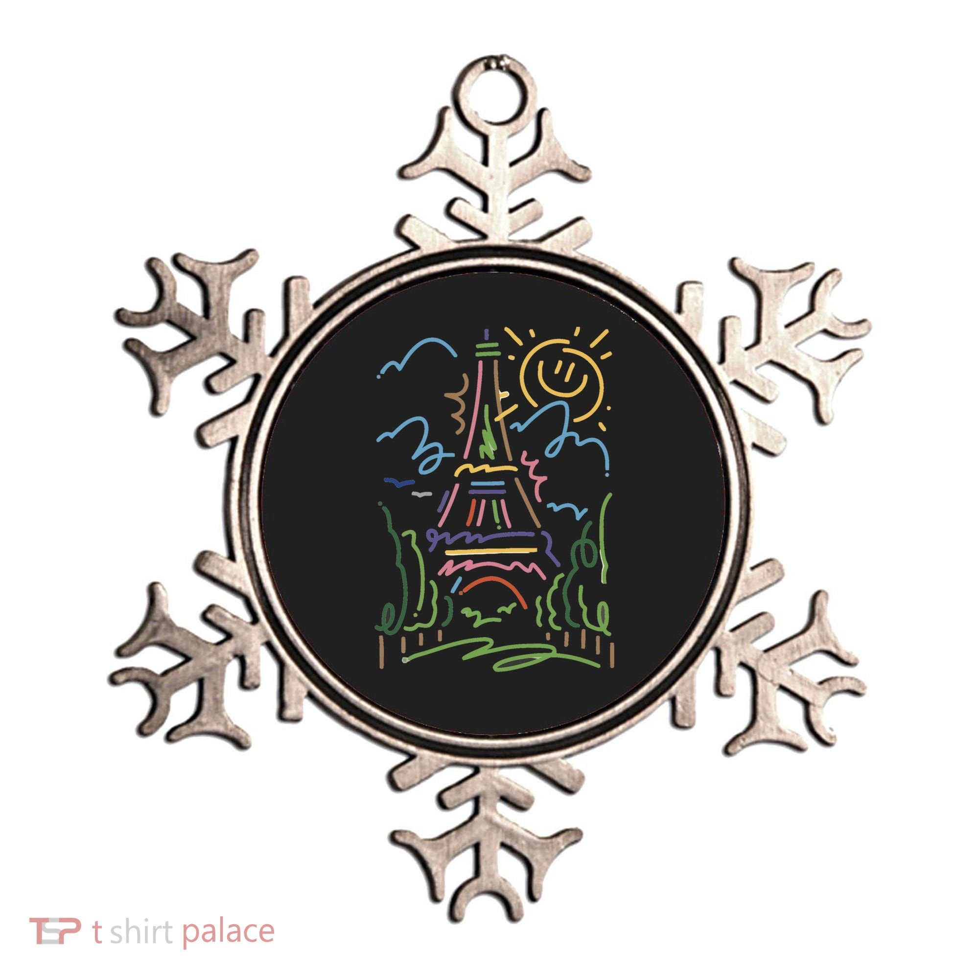 Eiffel Tower Paris Cool Gift Hand Painted Paris France Ornament