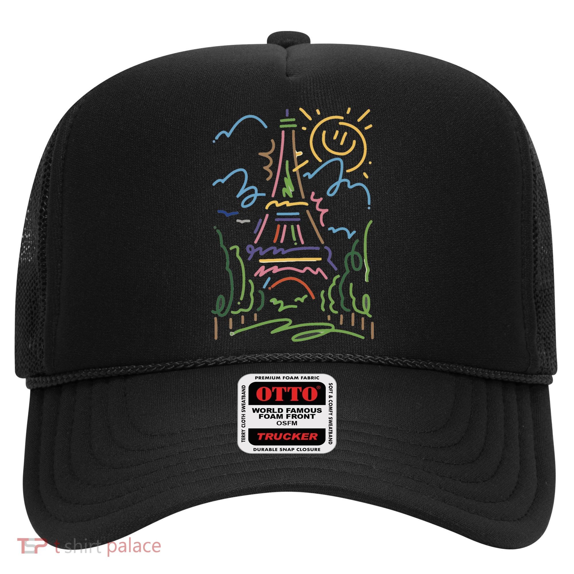 Eiffel Tower Paris Cool Gift Hand Painted Paris France Hat