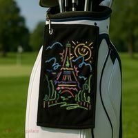 Eiffel Tower Paris Cool Gift Hand Painted Paris France Golf Towel thumb 2