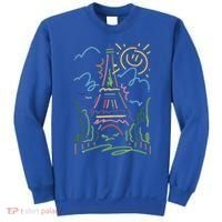 Eiffel Tower Paris Cool Gift Hand Painted Paris France Sweatshirt thumb 0