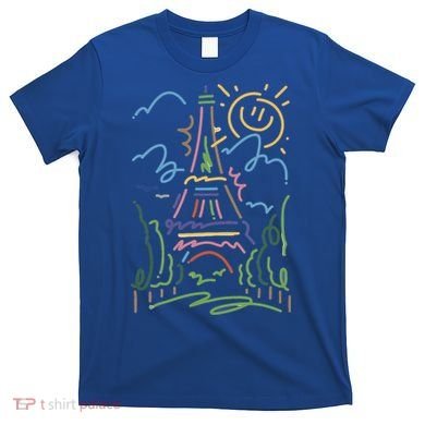 Eiffel Tower Paris Cool Gift Hand Painted Paris France T-Shirt
