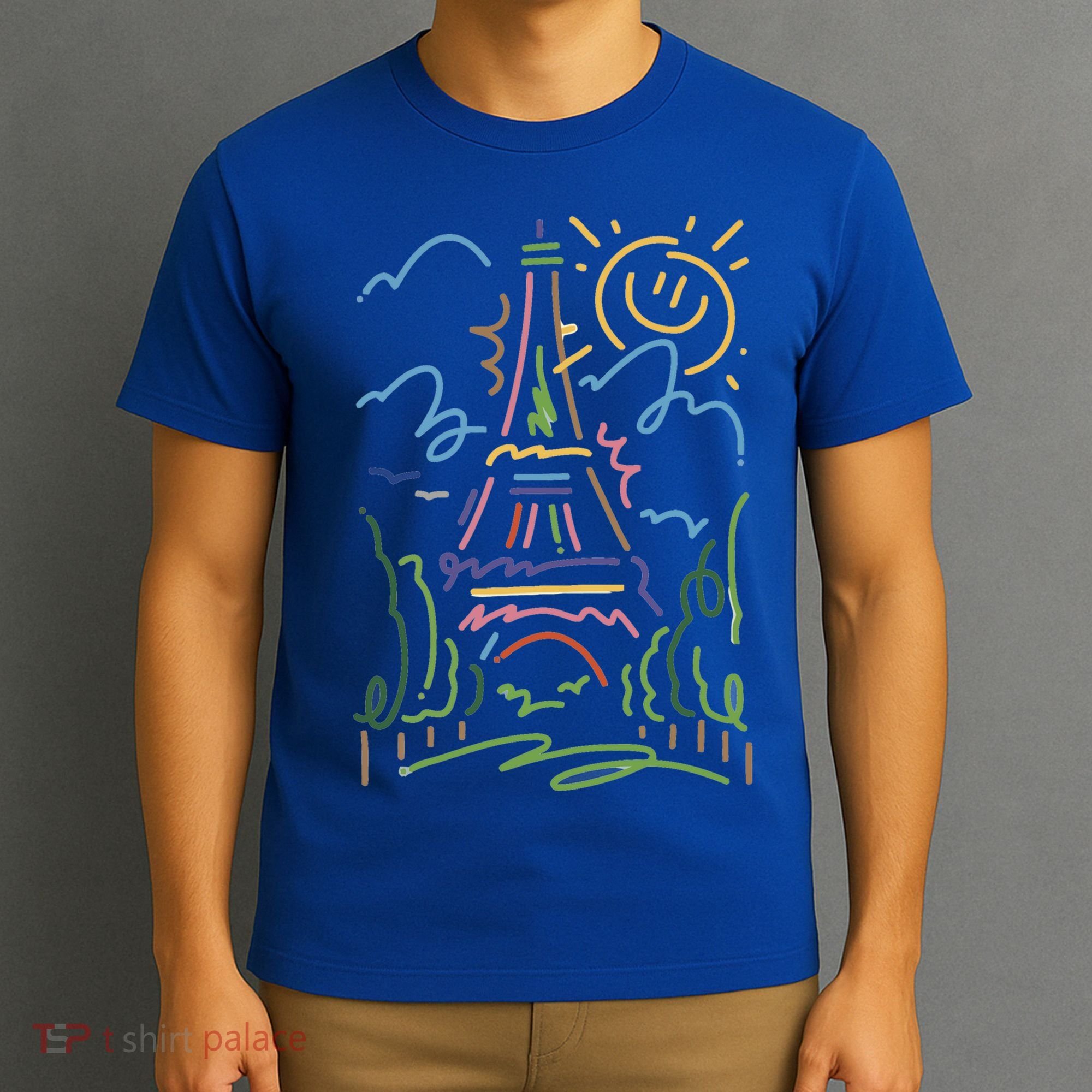 Eiffel Tower Paris Cool Gift Hand Painted Paris France T-Shirt
