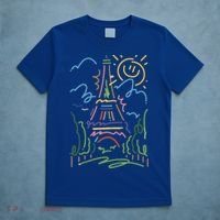 Eiffel Tower Paris Cool Gift Hand Painted Paris France T-Shirt thumb 5