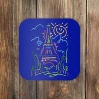 Eiffel Tower Paris Cool Gift Hand Painted Paris France Coaster thumb 0