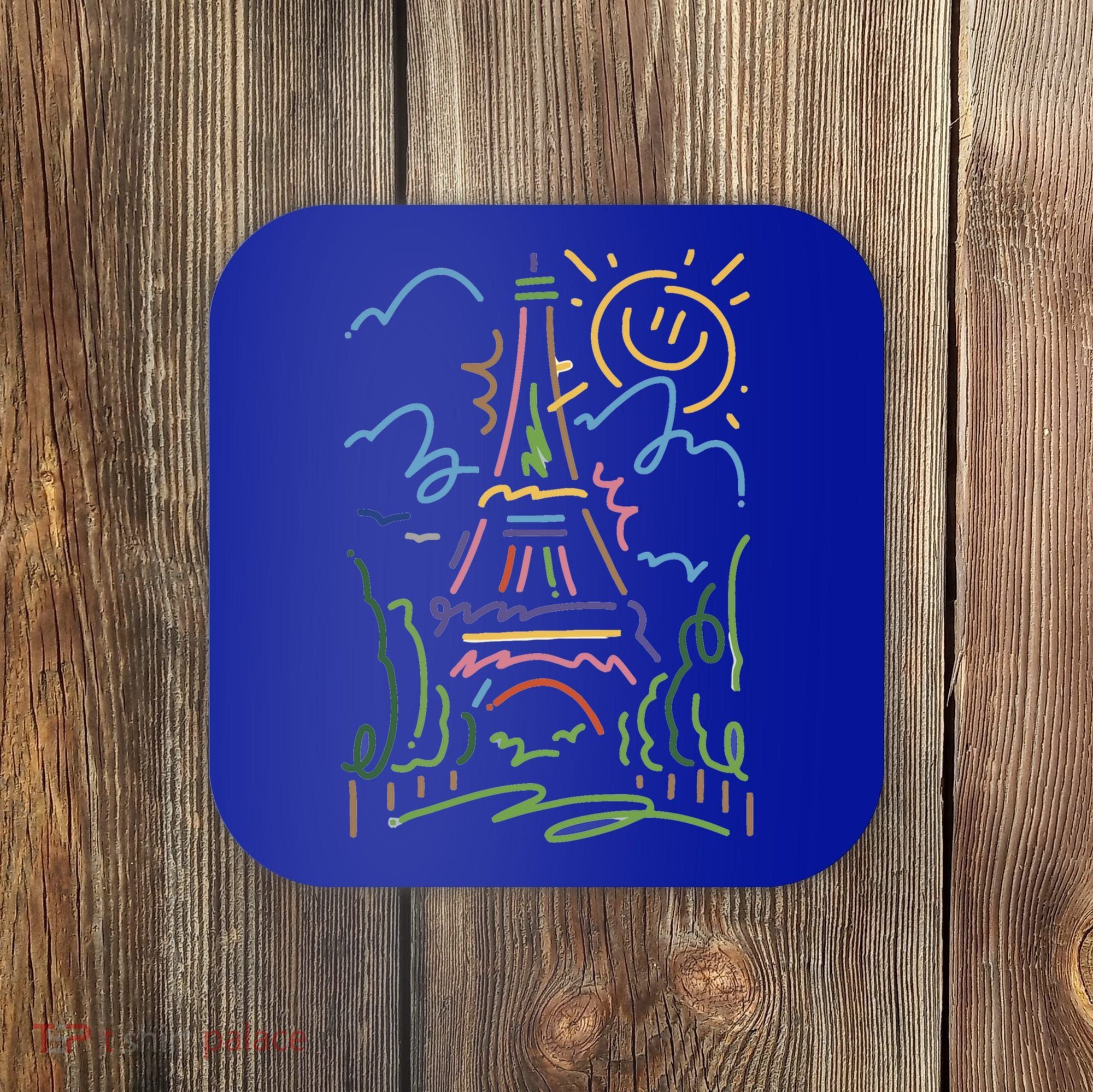 Eiffel Tower Paris Cool Gift Hand Painted Paris France Coaster