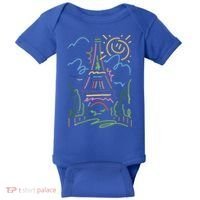Eiffel Tower Paris Cool Gift Hand Painted Paris France Baby Bodysuit thumb 0