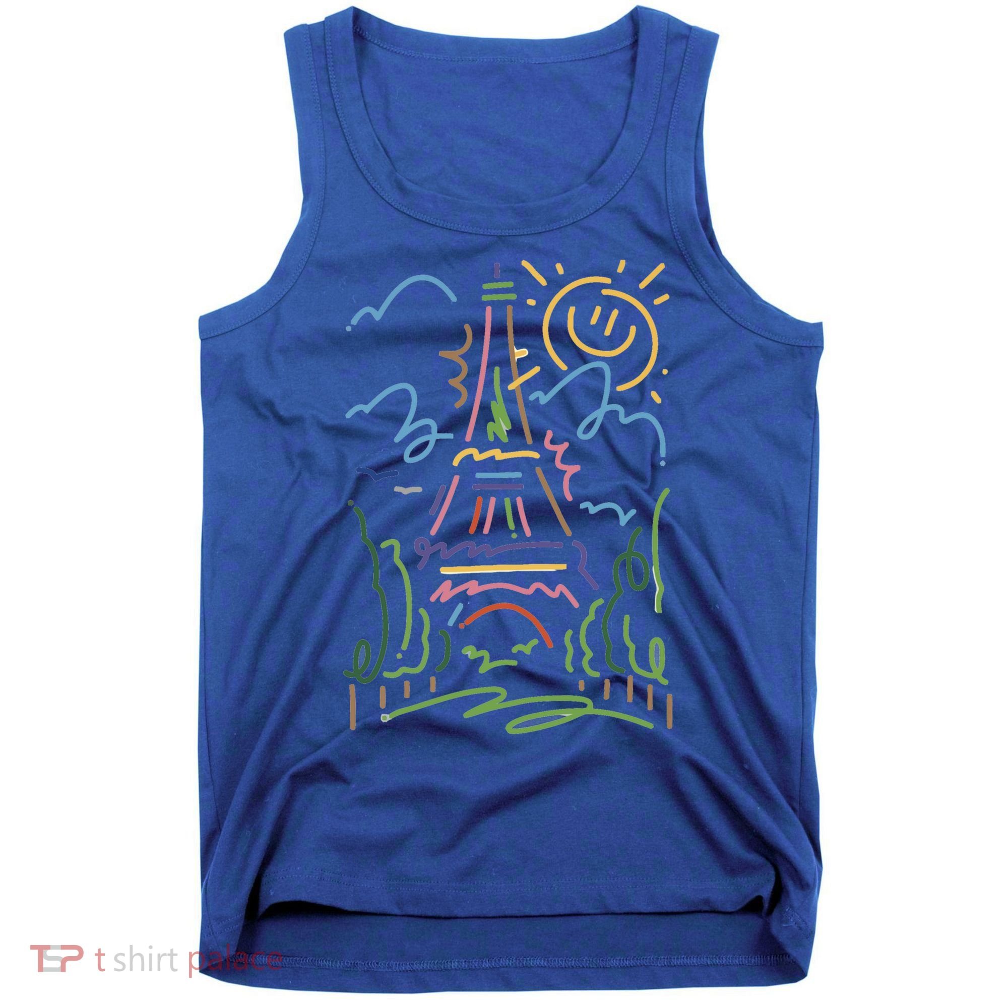 Eiffel Tower Paris Cool Gift Hand Painted Paris France Tank Top